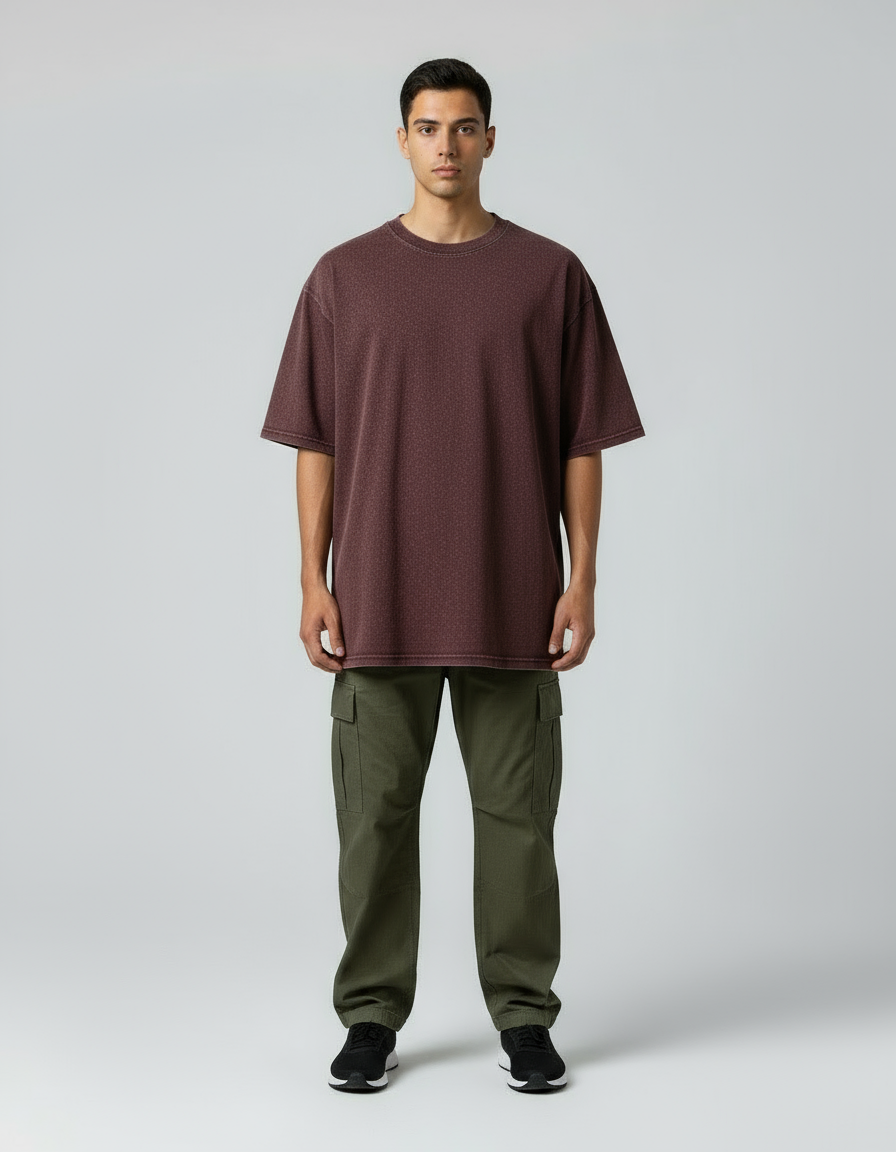 MALE Acid Washed Oversized Tee - VORTLEX CORE