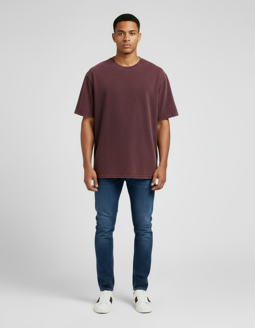 male Acid Washed Oversized Tee - VORTLEX CORE