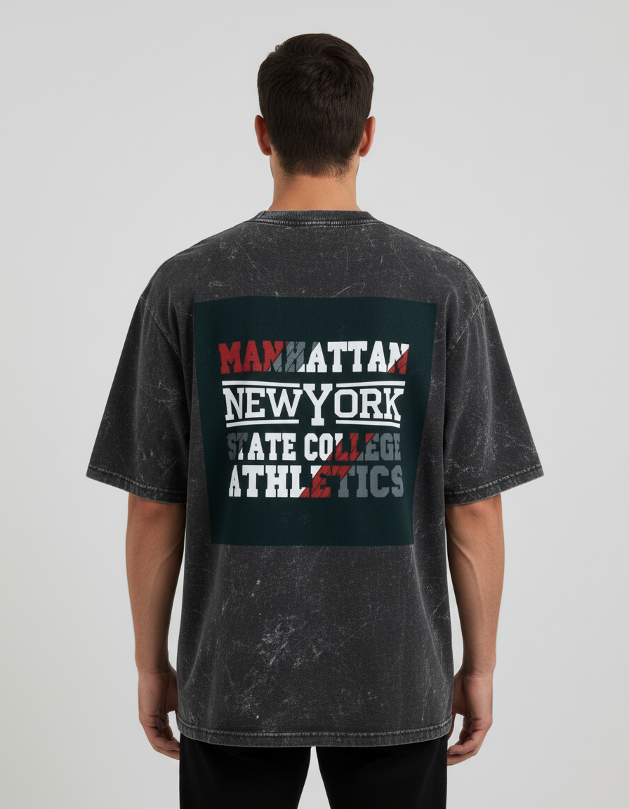 male Acid Washed Oversized Tee - VORTLEX CORE