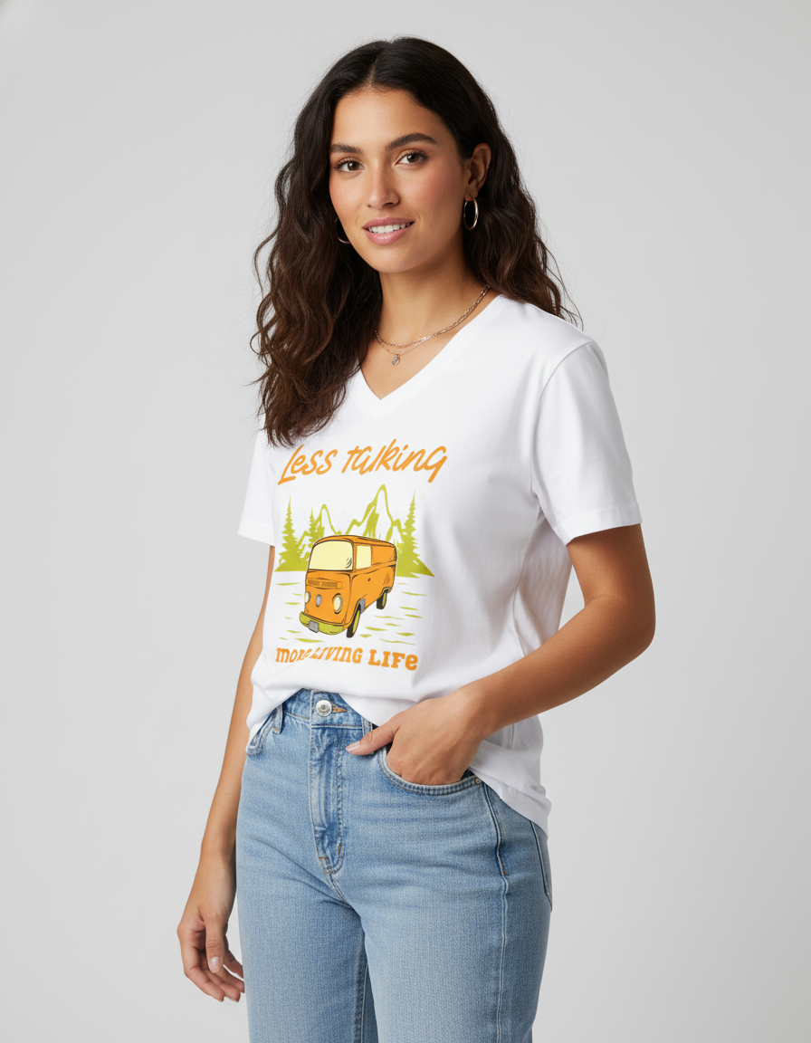 female V Neck T-Shirt - VORTLEX CORE