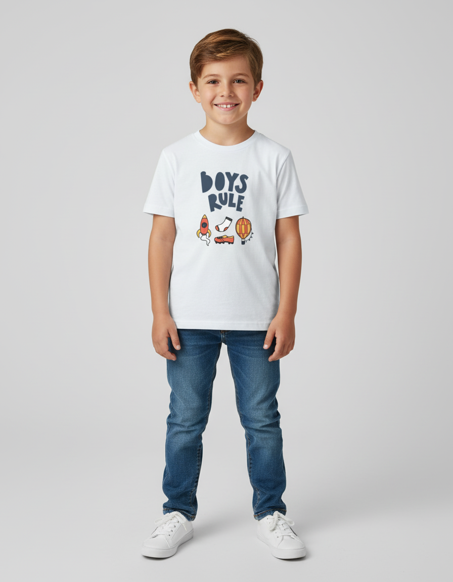 Boy's Crew Neck T-Shirt - VORTLEX CORE