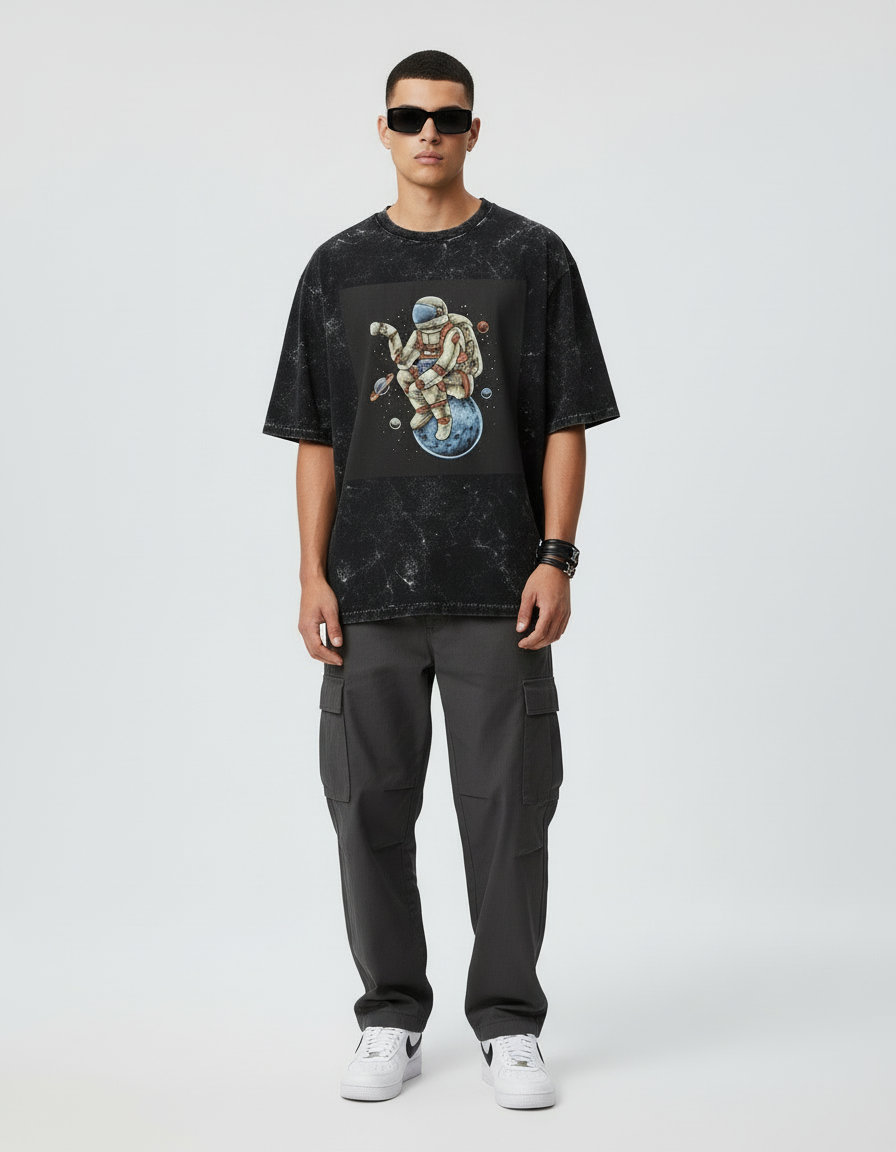 male Acid Washed Oversized Tee