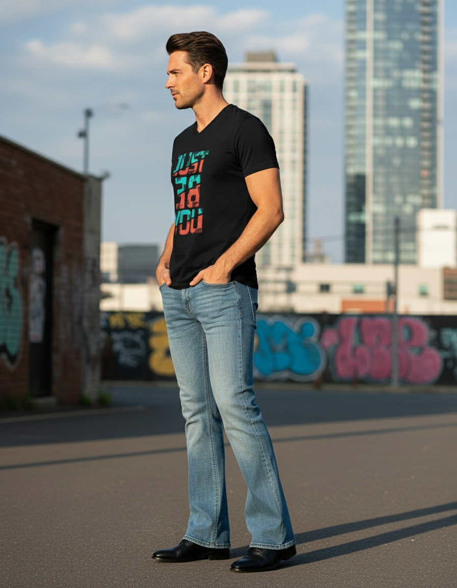 male V Neck T-Shirt - VORTLEX CORE