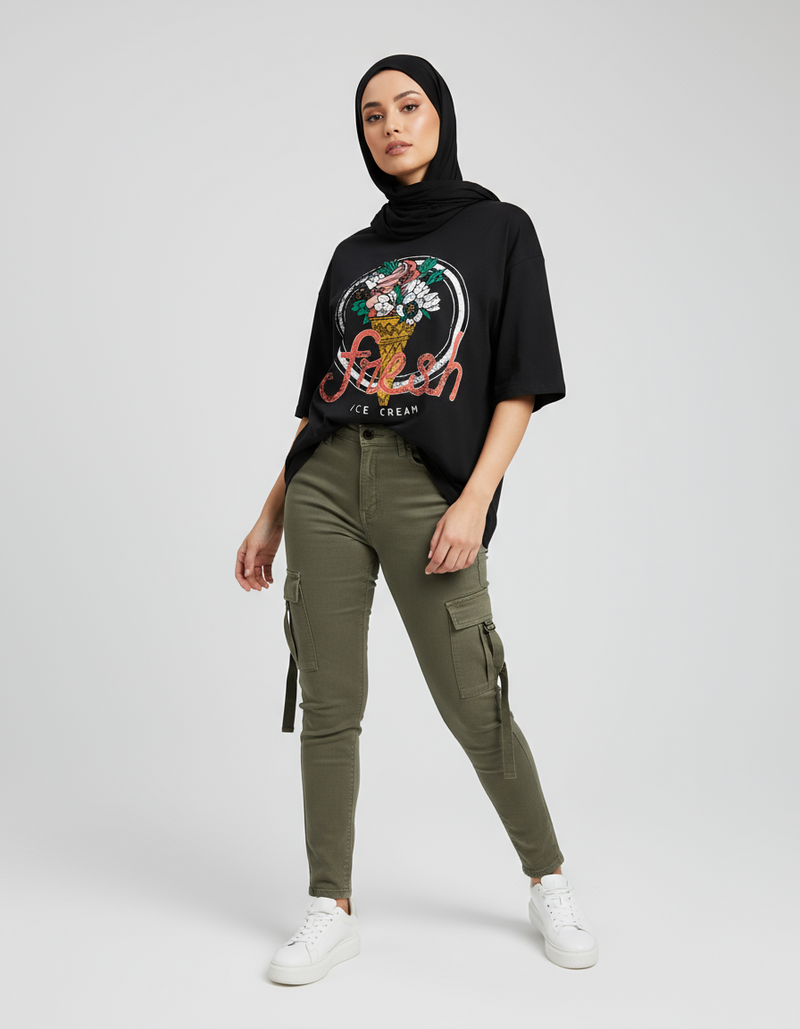 female Oversized Standard T-Shirt - VORTLEX CORE