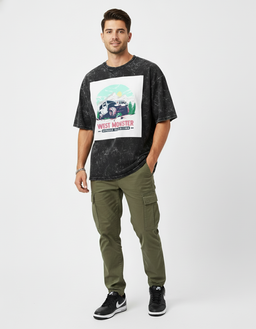 male Acid Washed Oversized Tee