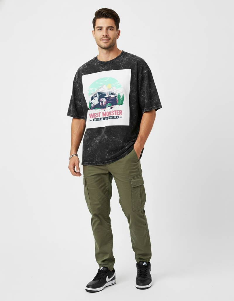 male Acid Washed Oversized Tee