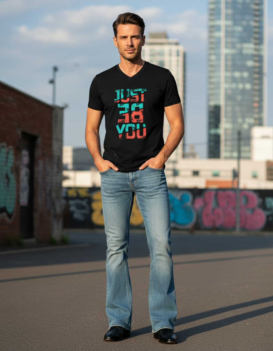 male V Neck T-Shirt - VORTLEX CORE