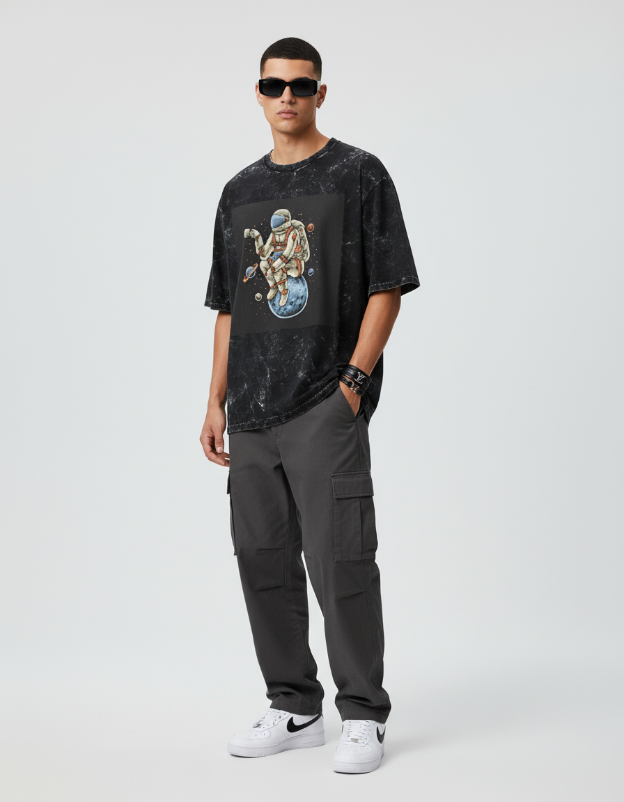 male Acid Washed Oversized Tee