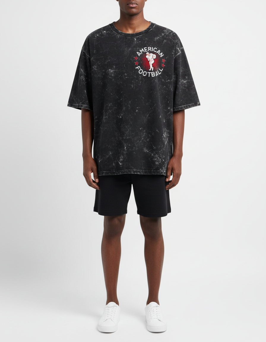 male Acid Washed Oversized Tee - VORTLEX CORE