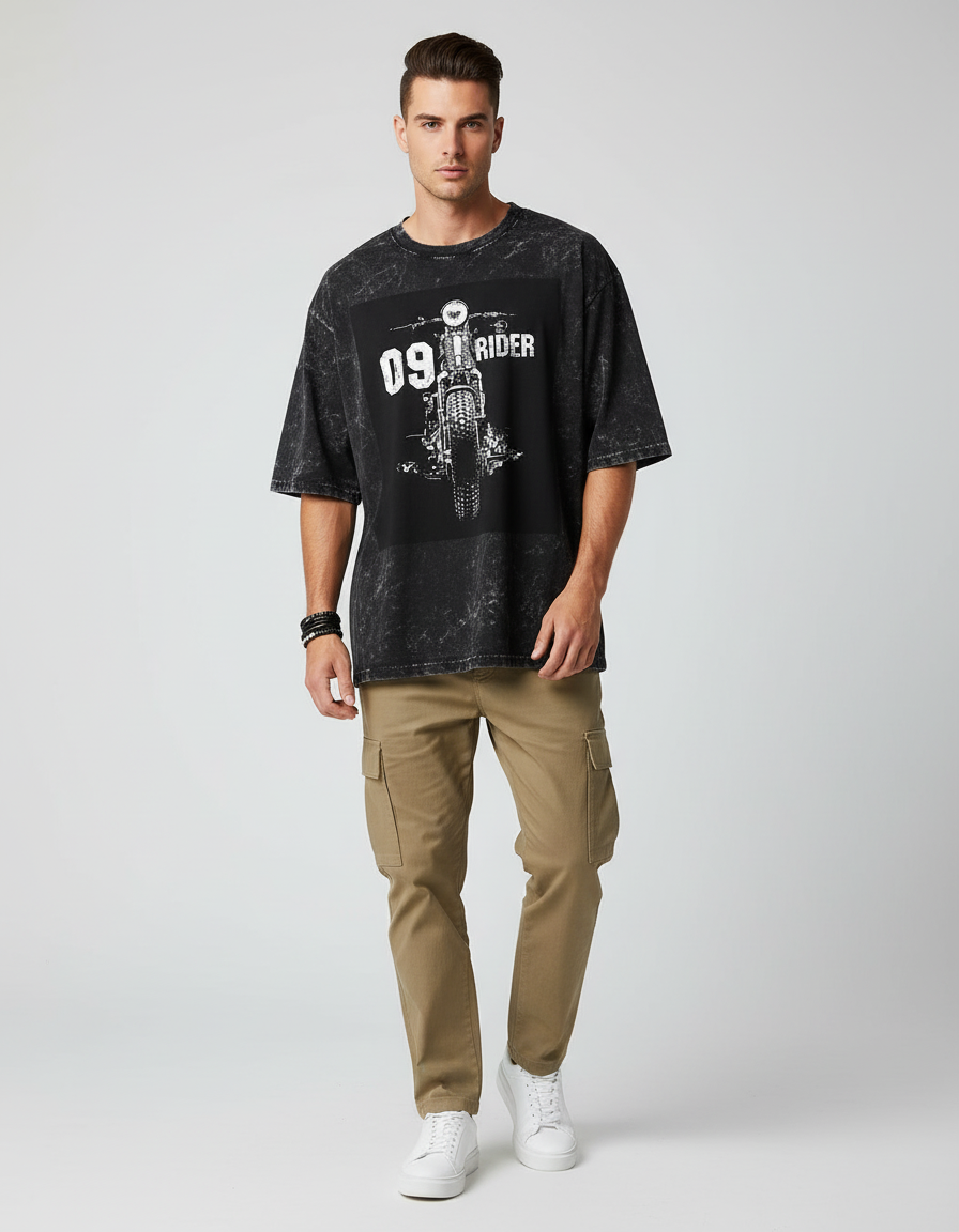 male Acid Washed Oversized Tee