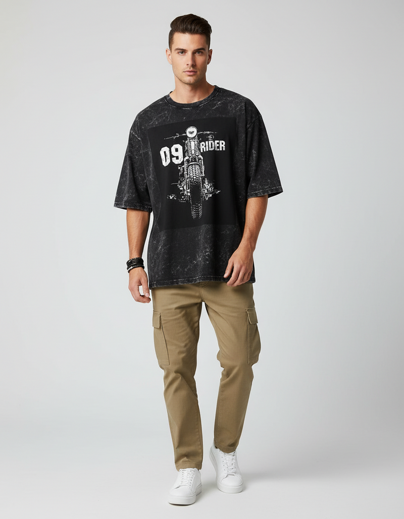 male Acid Washed Oversized Tee