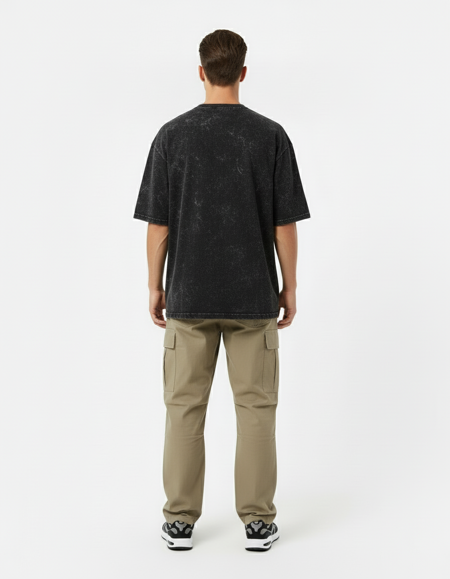 male Acid Washed Oversized Tee - VORTLEX CORE