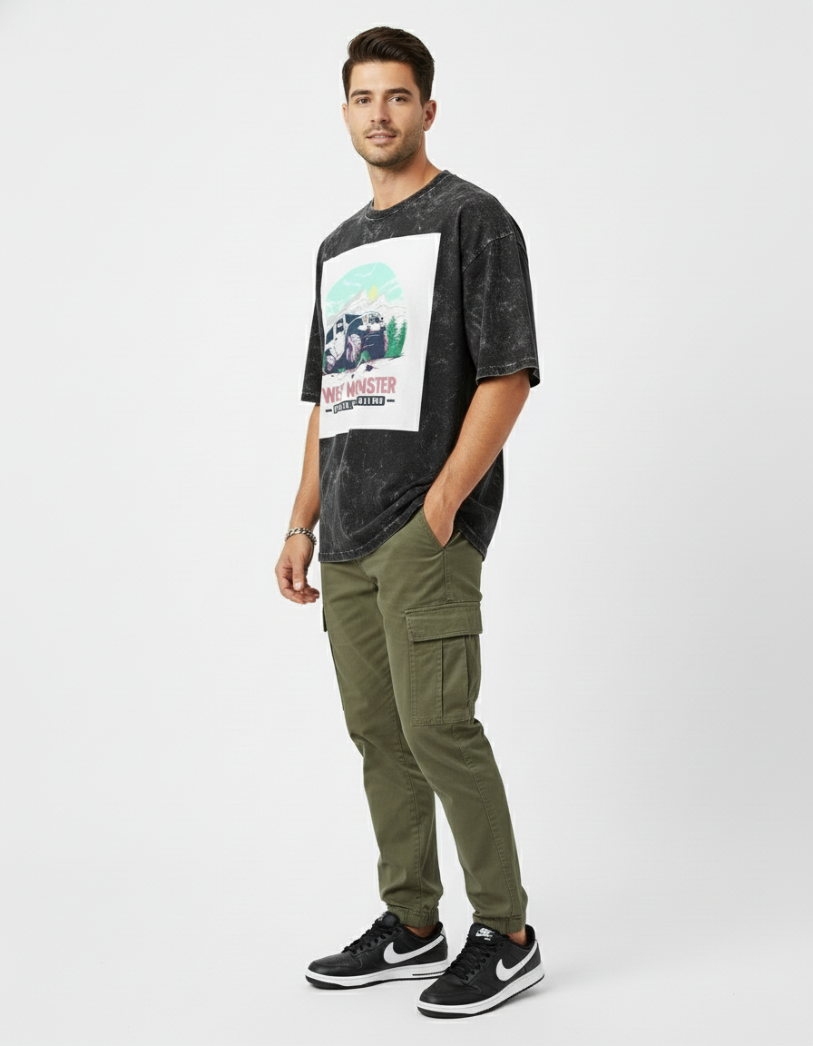 male Acid Washed Oversized Tee