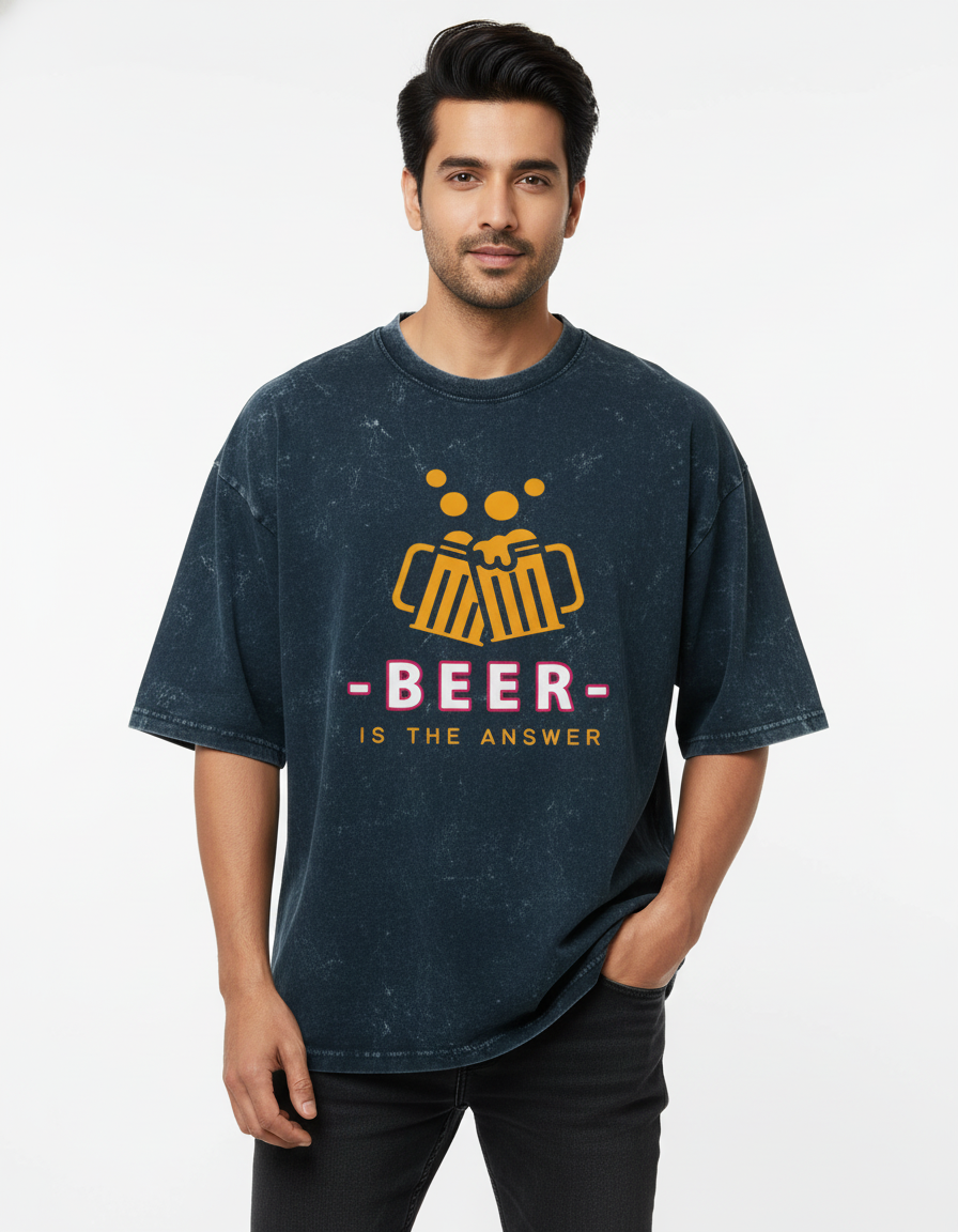 male Acid Washed Oversized Tee - VORTLEX CORE