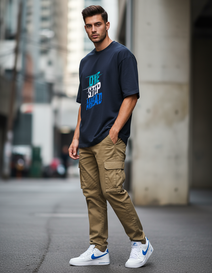 male Oversized Standard T-Shirt - VORTLEX CORE