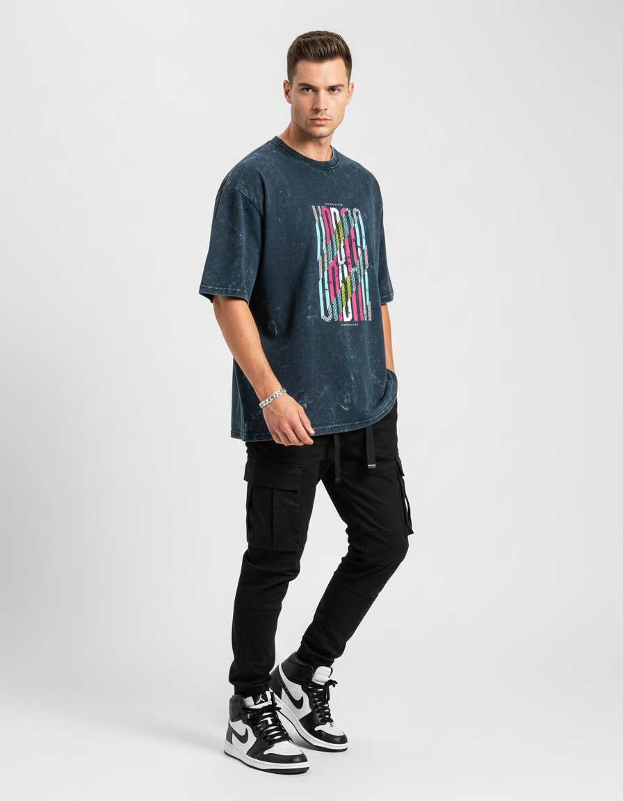male Acid Washed Oversized Tee