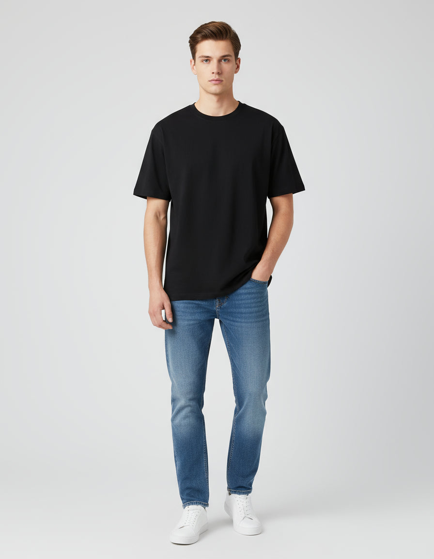 MALE  Basic T-Shirt 3 COMBO OFFER WHITE,BLACK,NAVY BLUE - VORTLEX CORE