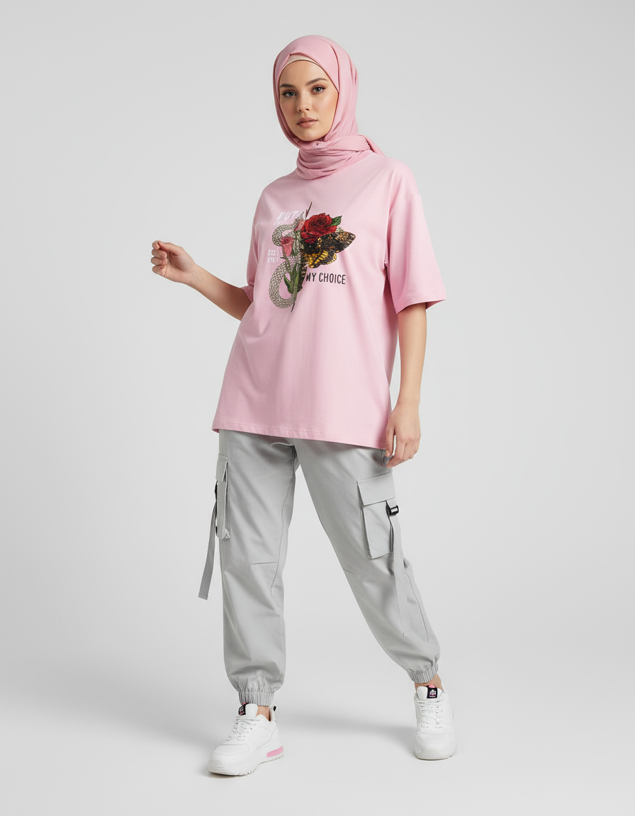 female Oversized Standard T-Shirt - VORTLEX CORE