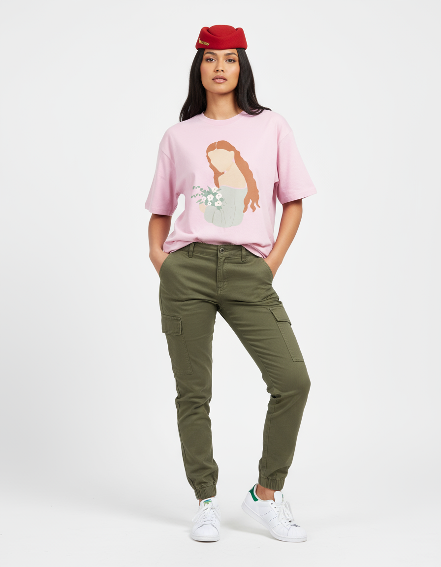 female Oversized Standard T-Shirt - VORTLEX CORE