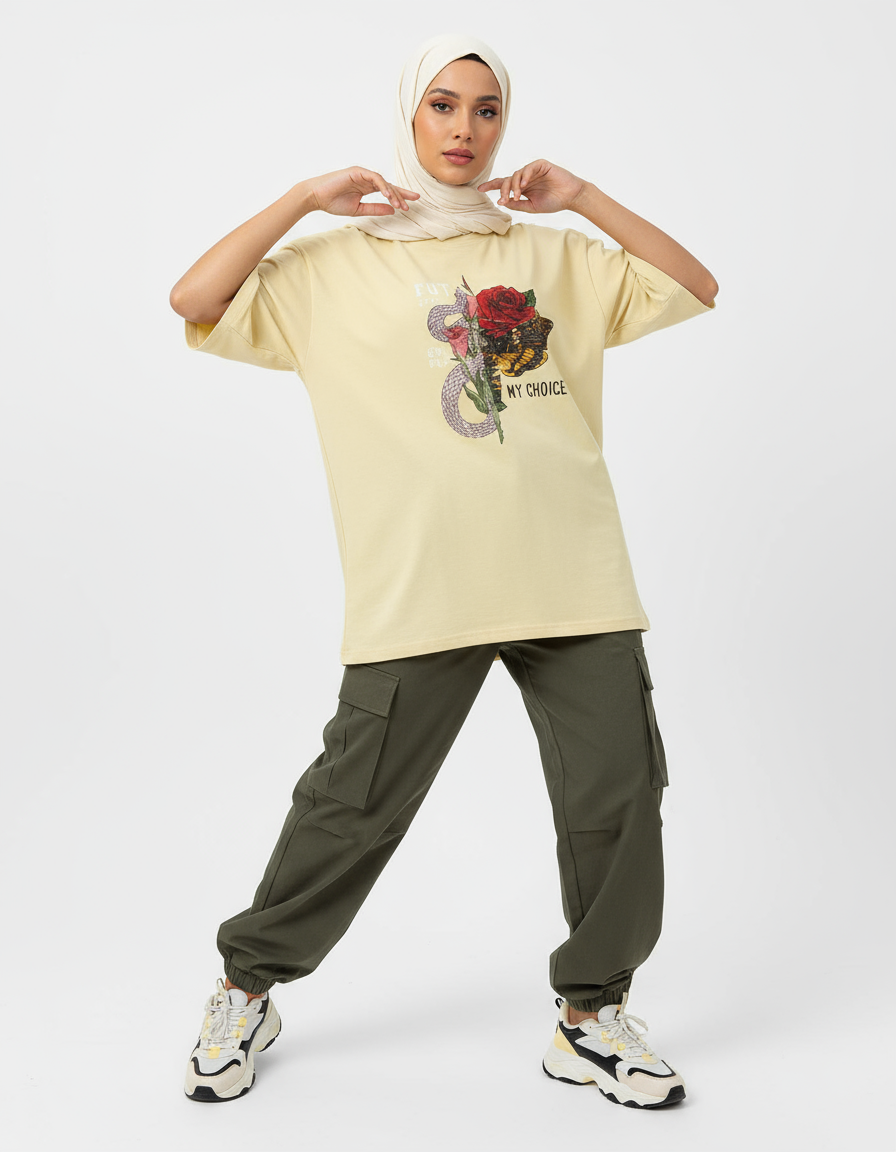 female Oversized Standard T-Shirt - VORTLEX CORE