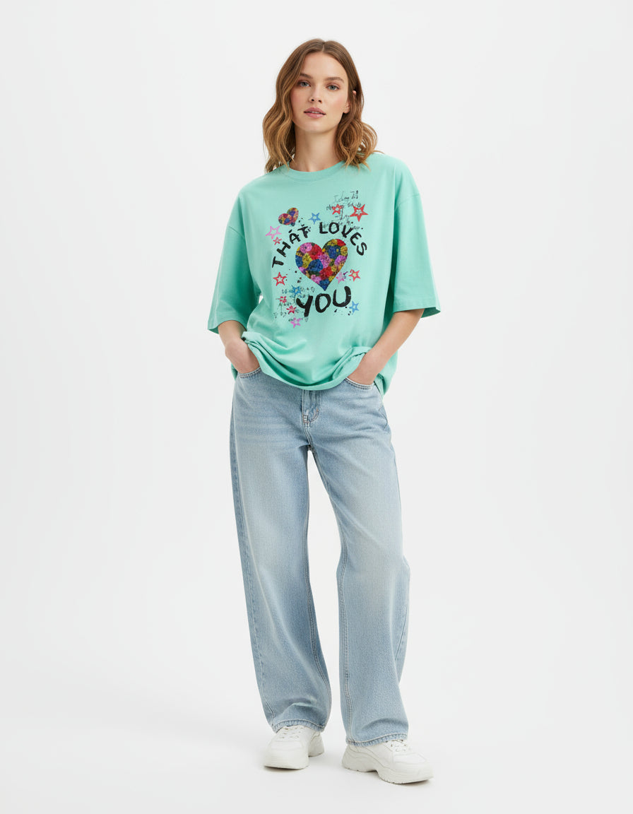 female Oversized Classic T-Shirt - VORTLEX CORE