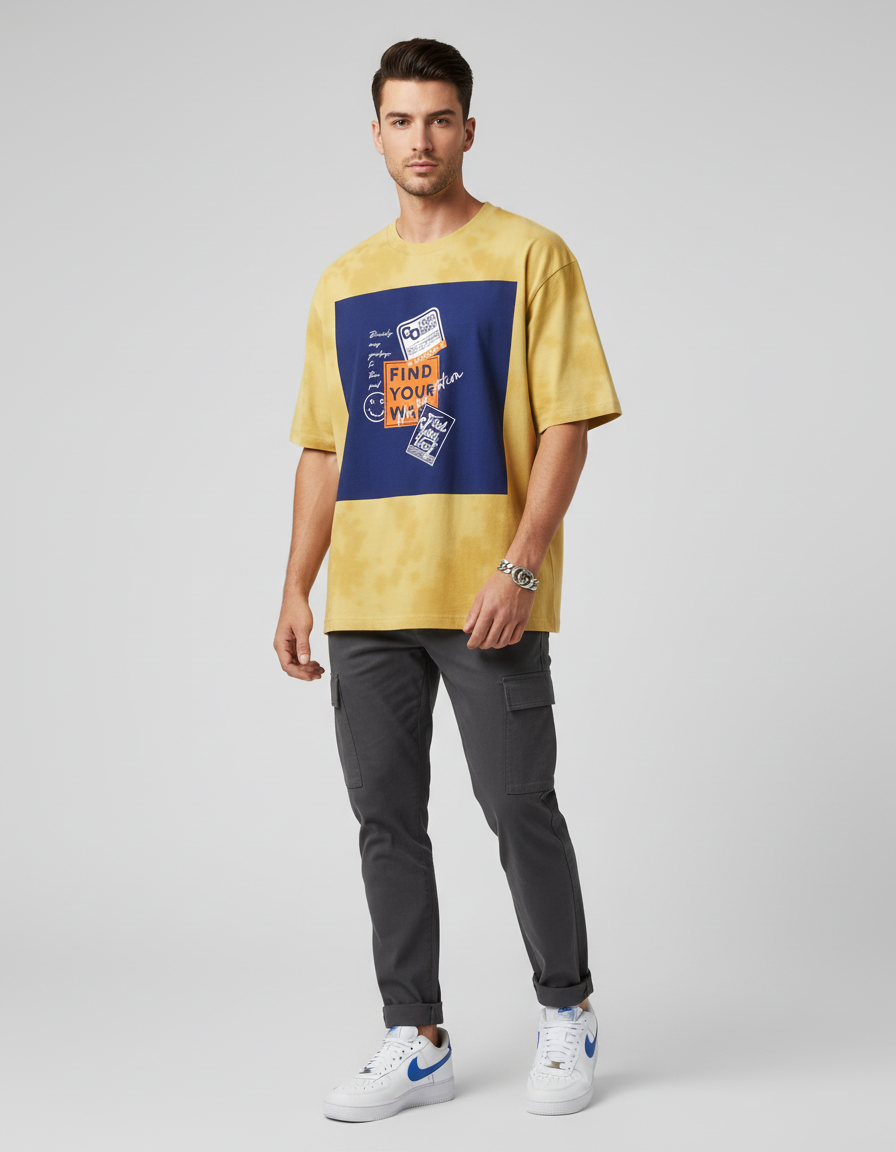 male Tie Dye Oversized T-Shirt