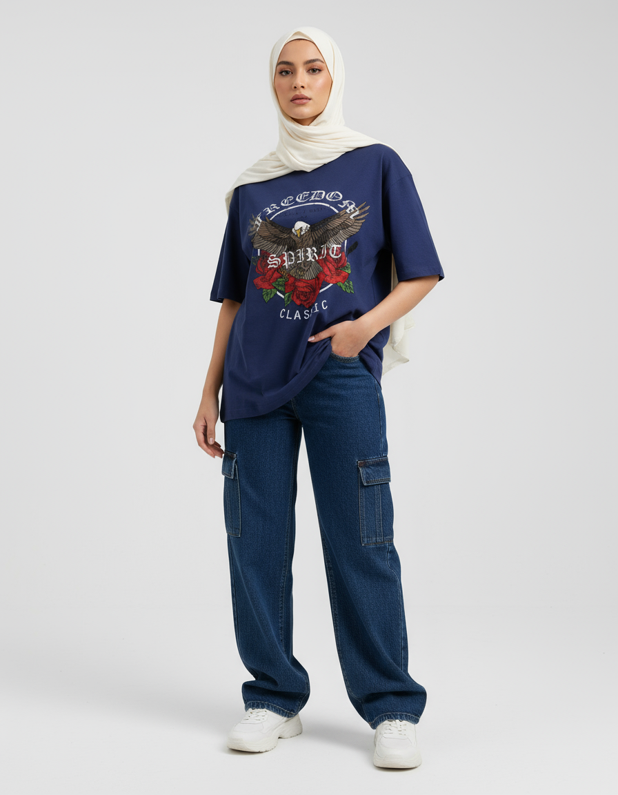 female Oversized Classic T-Shirt - VORTLEX CORE