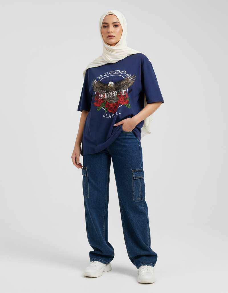 female Oversized Classic T-Shirt - VORTLEX CORE